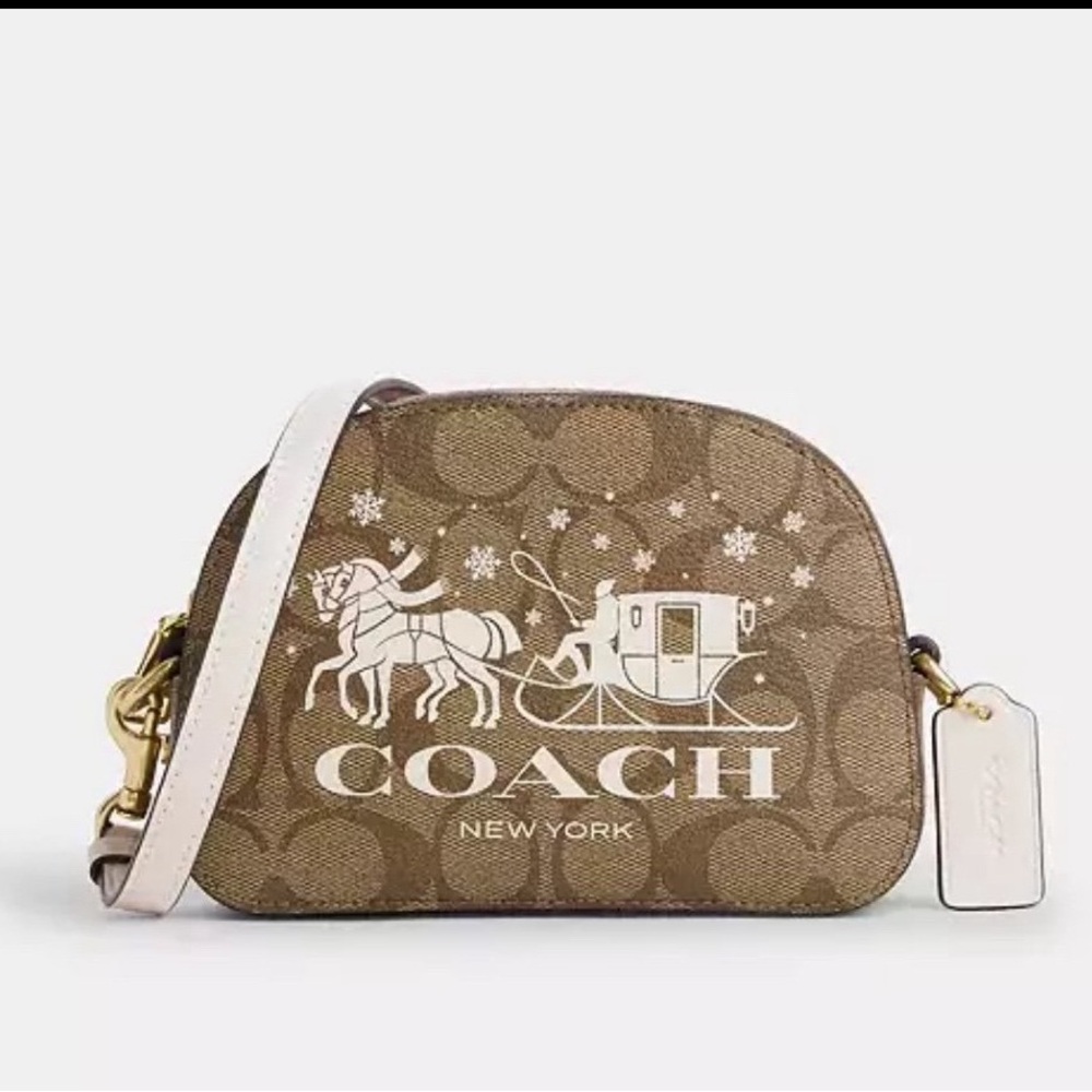 ❤️❤️❤️NWT Coach mini bag in signature canvas/horse/sleigh print ❤️❤️❤️